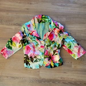 Renato Nucci silk blazer peony print size 44 made in italy